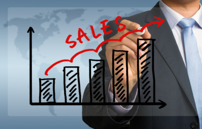 Sales Graph Hand Drawing By Businessman