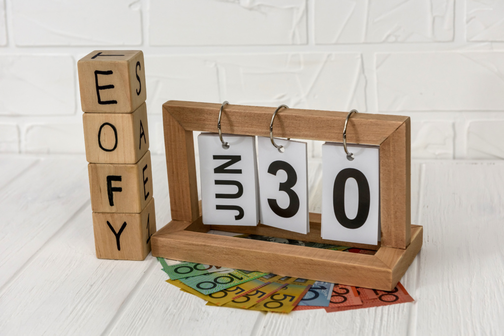 Australian Dollars And Wooden Calendar With Cubes Eofy